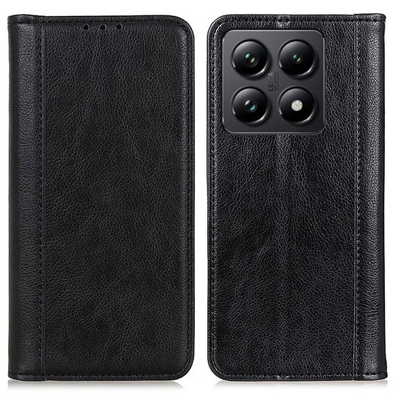 Pouzdro pro Xiaomi 14T, Wallet Litchi Leather, černé