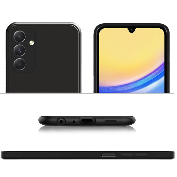 Pouzdro pro Samsung Galaxy A15, Silicone Lite, černé + 9H sklo