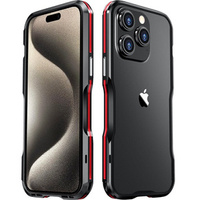 Pouzdro LUPHIE pro iPhone 15 Pro Max, Armor Bumper, černá / červená