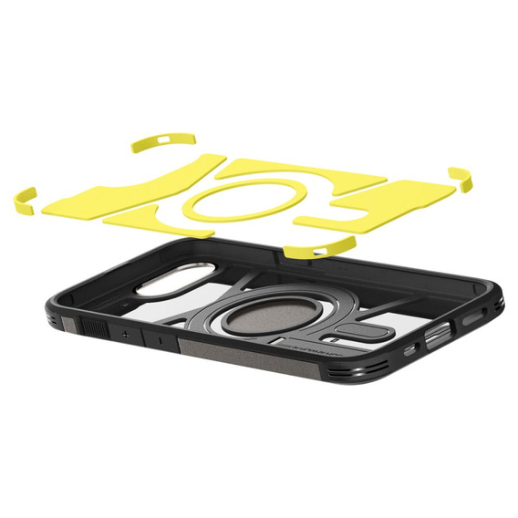 Pouzdro Spigen pro iPhone 16E, Tough Armor Mag MagSafe, šedé + 9H tvrzené sklo