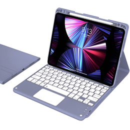 Pouzdro + klávesnice iPad 10.2 2021 / 2020 / 2019 / Air 10.5 2019, Leather Pen Slot TouchPad, fialové