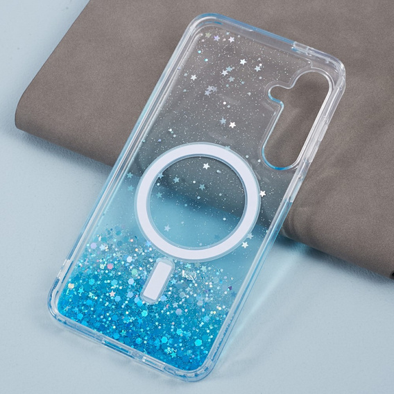 Pouzdro pro Samsung Galaxy S24, Glittery, pro MagSafe, modré