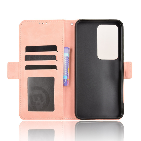 Klopové pouzdro pro Xiaomi Redmi 15 5G / 4G, slot na karty, peněženka, růžové