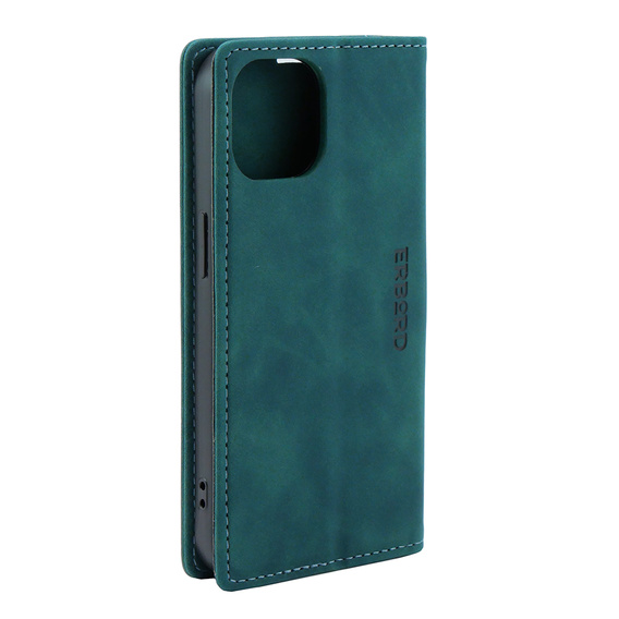 Pouzdro pro iPhone 15, ERBORD Vintage peněženka s klopou, modré