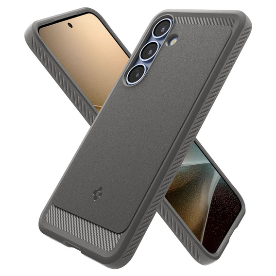 Pouzdro Spigen pro Samsung Galaxy S25, Rugged Armor MagSafe, šedé + tvrzené sklo 9H