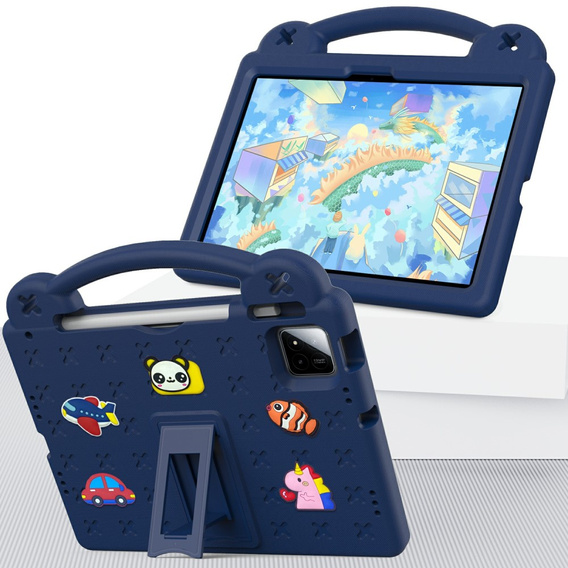 Dětské pouzdro pro Xiaomi Pad 7 / 7 Pro, Cute Patterns, se stojánkem, námořnicky modré