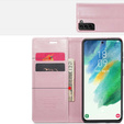 CASEME flipové pouzdro pro Samsung Galaxy S21 FE, Waxy Textured, růžové