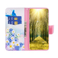 Klopové pouzdro pro Samsung Galaxy M34, Wallet, butterfly & flowers, bílé