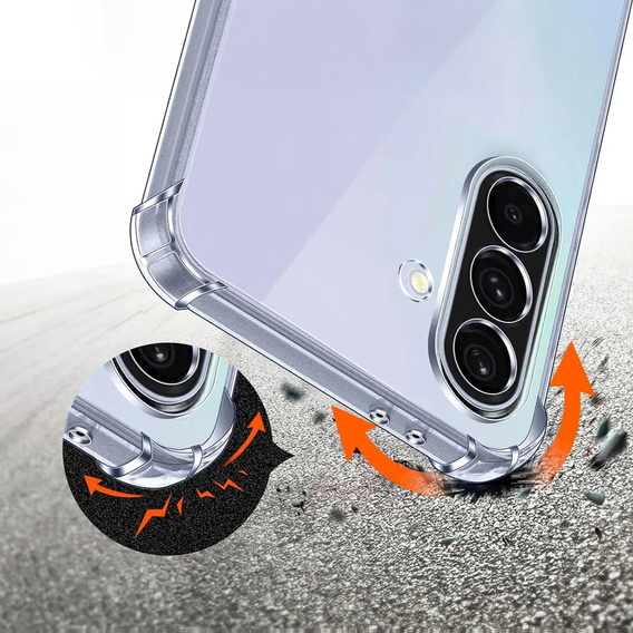 Pouzdro pro Samsung Galaxy A36, Erbord Dropproof, průhledné + sklo