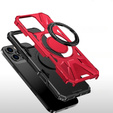 Pouzdro pro iPhone 16 Pro, pancéřované se stojánkem a deskou na rukojeť, červené