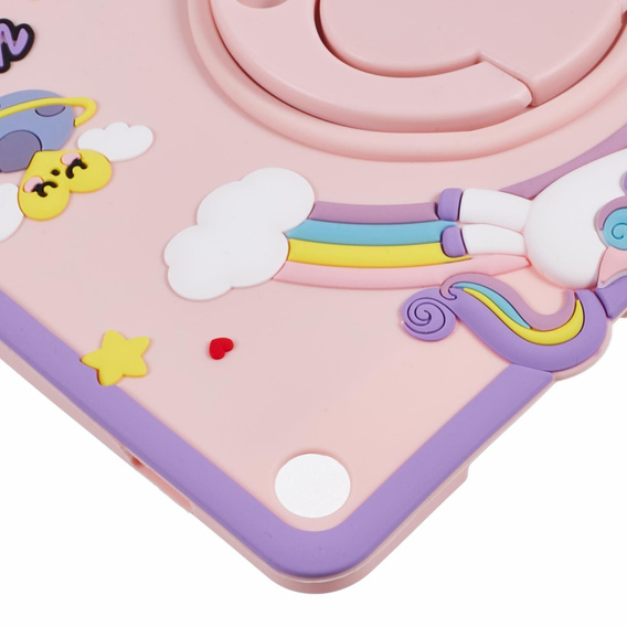 Dětské pouzdro pro Samsung Galaxy Tab A9+, Cute Patterns, se stojánkem, růžové