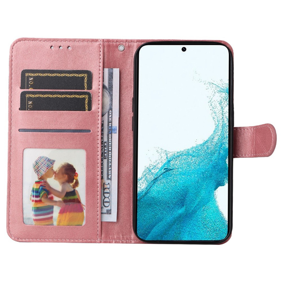 Klopové pouzdro pro Samsung Galaxy A34 5G, Leather Wallet, růžové rose gold