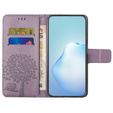 Klopové pouzdro pro Motorola Moto E22 / E22i, Wallet, tree i sowy, fialové