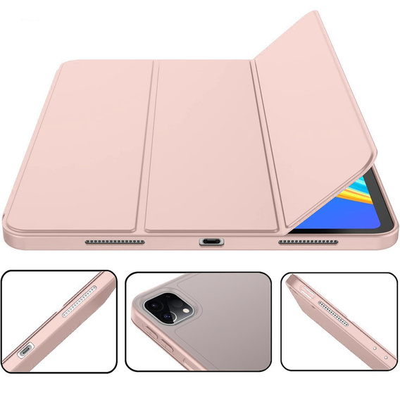 Pouzdro pro iPad Pro 12.9" 2022/2021/2020 (6/5/4 gen.), Smart Pencil, se slotem na stylus, růžové