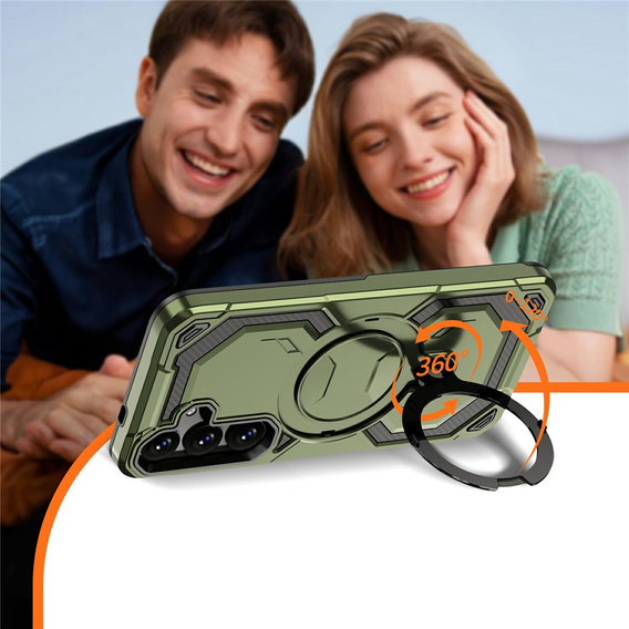 Magnetické pouzdro s podstavcem pro Samsung Galaxy A57 5G, zelené