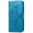 Klopové pouzdro pro Samsung Galaxy A17 5G, peněženka, Butterfly, modré