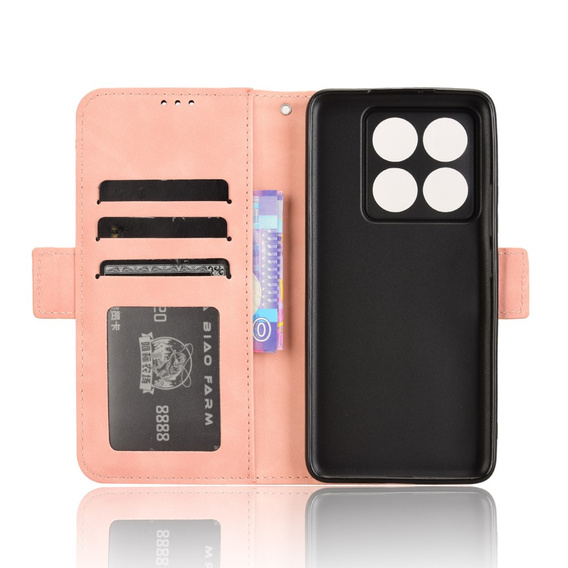 Klopové pouzdro pro Xiaomi 14T Pro, Card Slot, růžové