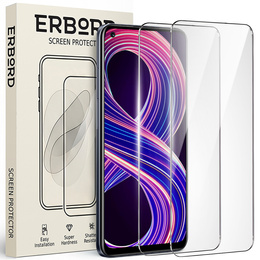 2x tvrzené sklo pro Realme 8 5G, ERBORD 9H Hard Glass na displeji