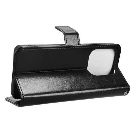 Klopové pouzdro pro Xiaomi Redmi Note 14 4G, Crazy Horse Wallet, černé