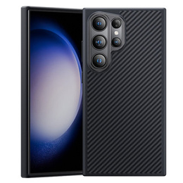 Pouzdro BENKS Kevlar pro Samsung Galaxy S24 Ultra, pro MagSafe, Carbon Fiber, černé