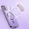 Pouzdro pro iPhone 11, Electro MagSafe, fialové + sklo na displej