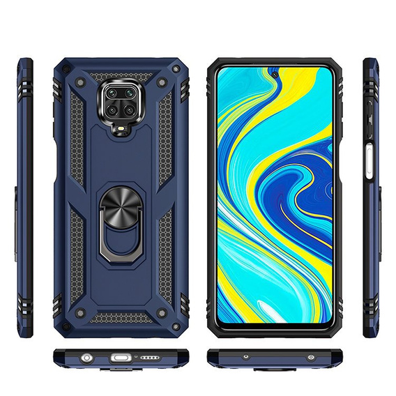 Pancéřové pouzdro pro Xiaomi Redmi Note 9S / 9 Pro, Nox Case Ring, námořnicky modré