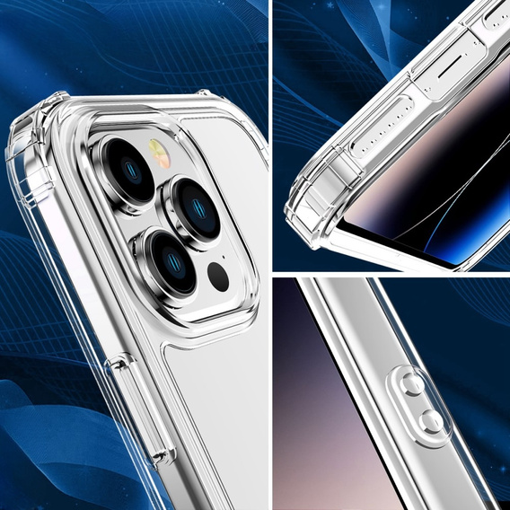 Pouzdro pro iPhone 14 Pro, Shockproof, s fólií, průhledné