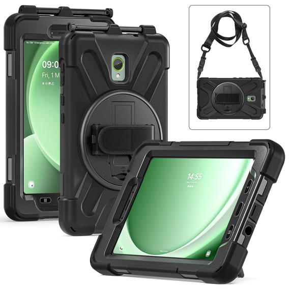 Obrněné pouzdro pro Samsung Galaxy Tab Active 3 T570 / 5 X306B, ochranné 360 se slotem na stylus, černé