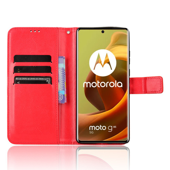 Klopové pouzdro pro Motorola Moto G85, Card Slot, červené