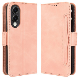 Klopové pouzdro pro Samsung Galaxy S25 Edge, Card Slot, růžové