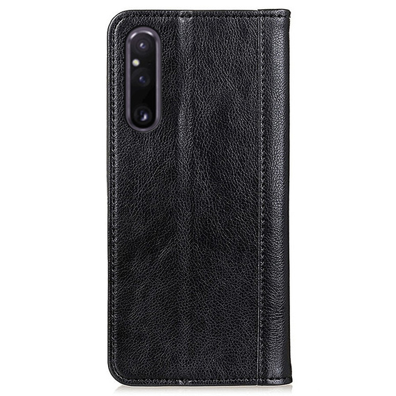 Pouzdro pro Sony Xperia 1 V, Wallet Litchi Leather, černé