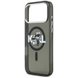 Pouzdro Karl Lagerfeld IML Glitter Karl & Choupette Sketch Logo MagSafe pro iPhone 17 Pro Max