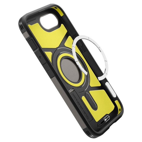 Pouzdro Spigen pro iPhone 16E, Tough Armor Mag MagSafe, šedé + 9H tvrzené sklo