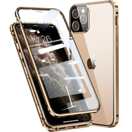 Pouzdro pro iPhone 12 Pro, Magnetic Dual Glass, zlaté