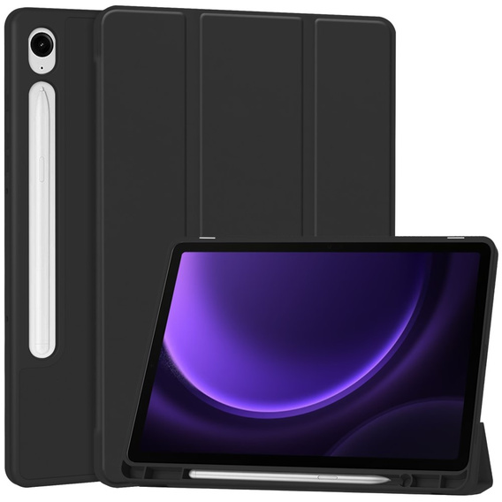 Pouzdro pro Samsung Galaxy Tab S9 FE / S10 FE, Smartcase s prostorem pro stylus, černé