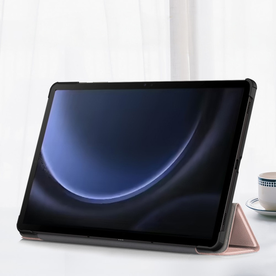 Pouzdro pro Samsung Galaxy Tab S9 FE+ Plus, Smartcase s prostorem pro stylus, růžové rose gold