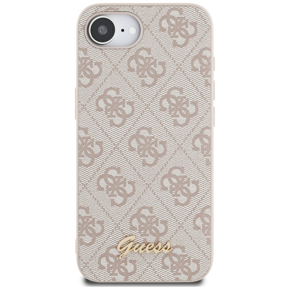 Pouzdro GUESS pro iPhone 16E 4G Metal Gold Logo, růžové