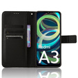 Klopové pouzdro pro Xiaomi Redmi A3, Wallet Smart Magnet, černé