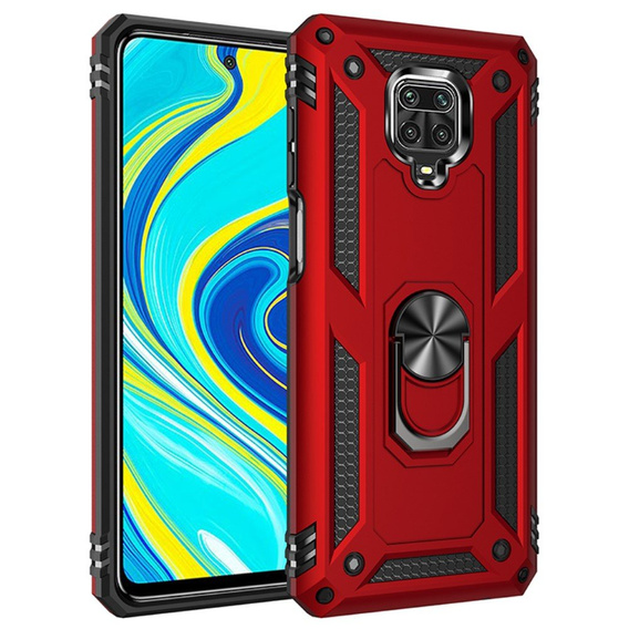 Pancéřové pouzdro pro Xiaomi Redmi Note 9S / 9 Pro, Nox Case Ring, červené