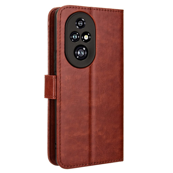 Klopové pouzdro pro Honor 200 Pro 5G, Crazy Horse Wallet, hnědé