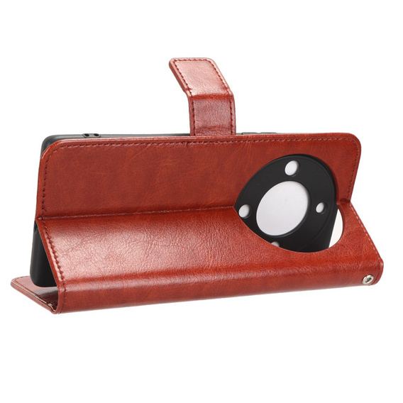 Klopové pouzdro pro Honor Magic 5 Lite, Crazy Horse Wallet, hnědé