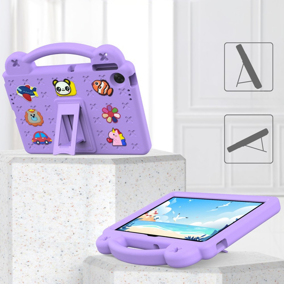 Dětské pouzdro pro Lenovo Tab TB311FU, Cute Patterns, se stojánkem, fialové