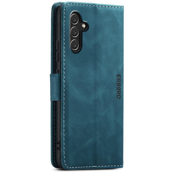 Pouzdro pro Samsung Galaxy A14 4G/5G, ERBORD Vintage peněženka s klopou, modré