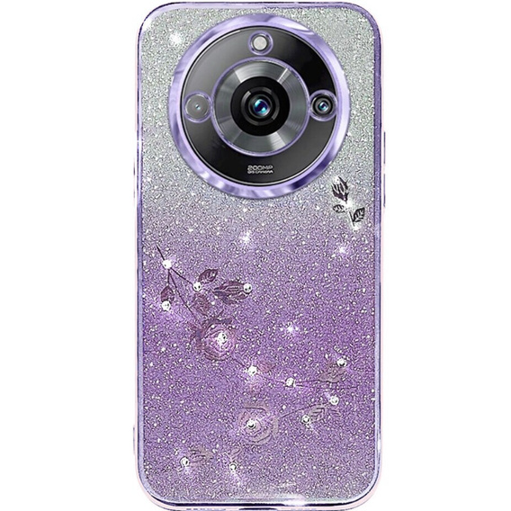 Pouzdro pro Realme 11 Pro 5G / Pro+ 5G, Glitter Flower, fialové