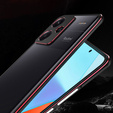 Pouzdro pro Xiaomi Redmi Note 13 Pro+, Armor Bumper, s krytem objektivu, černá / červená