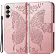 Klopové pouzdro pro Samsung Galaxy A05s, Butterfly, fialové