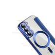 Klopové pouzdro pro Samsung Galaxy S22 5G, RFID Wallet MagSafe CamShield, námořnicky modré