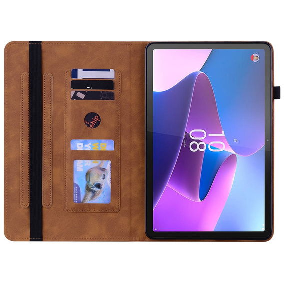 Pouzdro pro Lenovo Tab P11 Gen 2, Wallet Pen Slot, hnědé