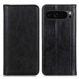 Klopové pouzdro pro Google Pixel 10 Pro XL / 9 Pro XL, s kapsou, kůže, černé