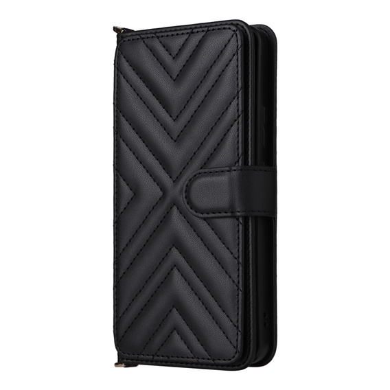 Flipové pouzdro pro Oppo Reno 13F 5G, Crossbody Leather Wallet, černé